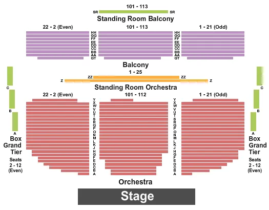 seating chart for McCarter Theatre Center - End Stage - eventticketscenter.com